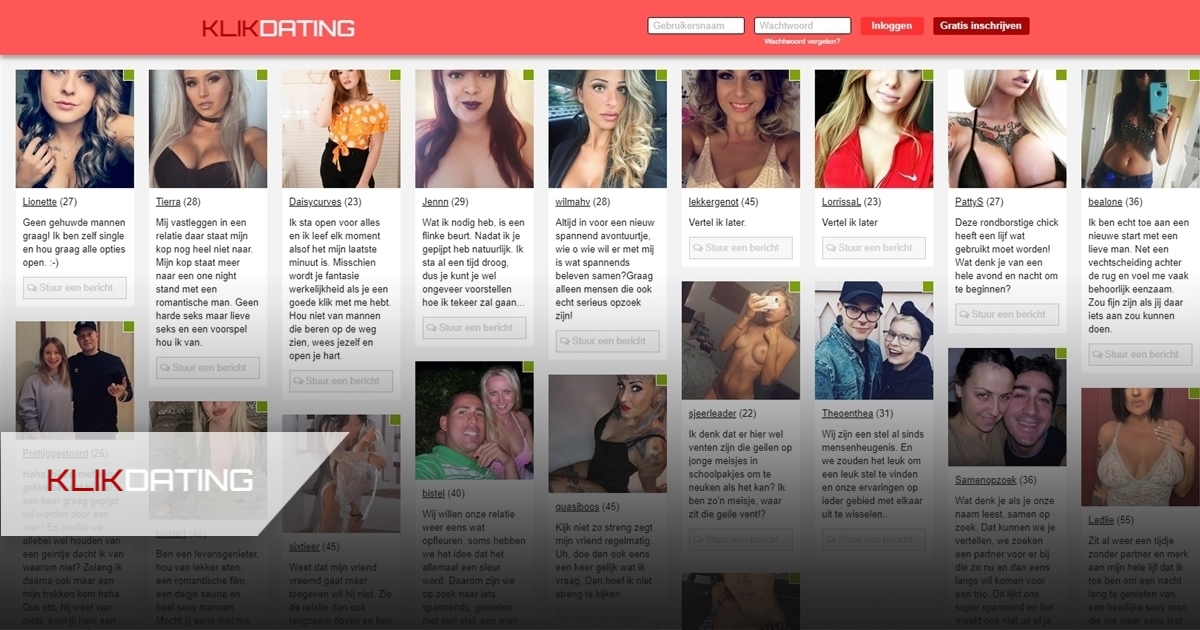 klikdating is een erotische chatdienst met profielen van she-males en t-girls