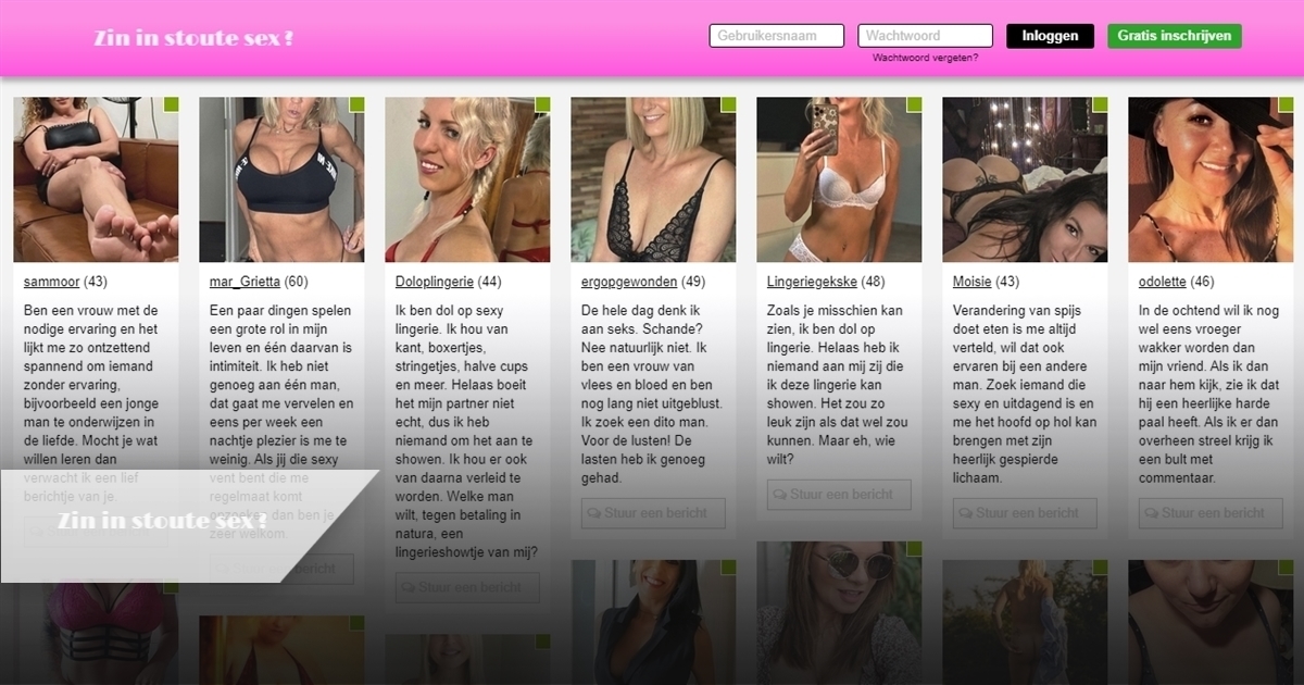 stoute-sex is een erotische chat website met entertainment profielen van sekszoekende mensen